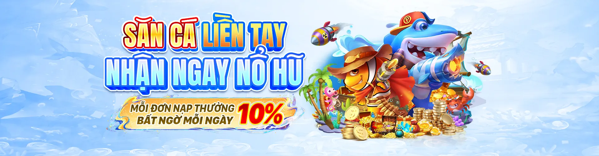 Hình ảnh đại dương rực rỡ với các loài cá và người chơi đang trải nghiệm bắn cá tại VN23 Login